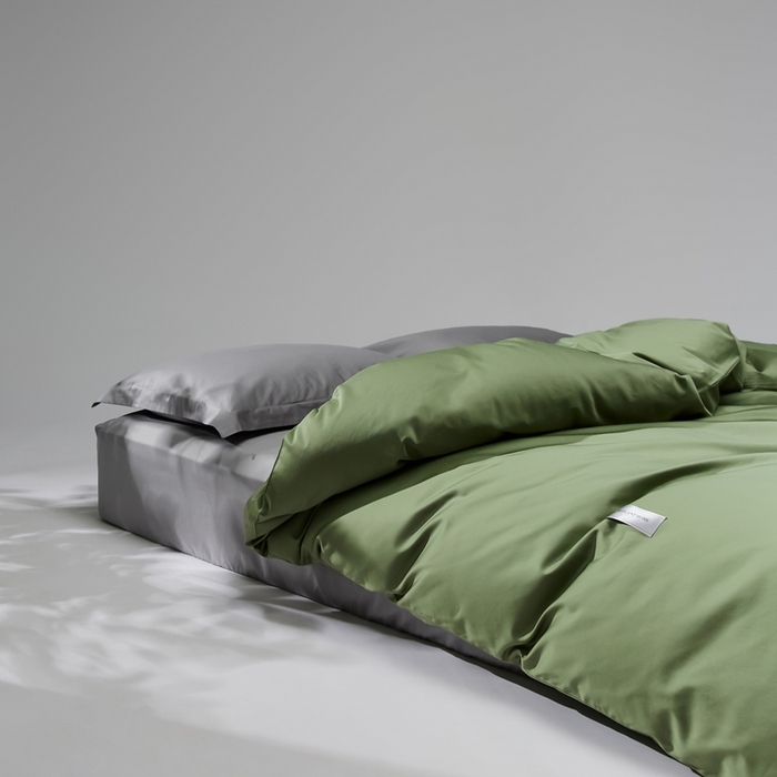 91家纺网 家纺一手货源 找家纺 红淳家纺 2025新款50s长绒棉纯色四件套及单品-单被套 莺茶绿