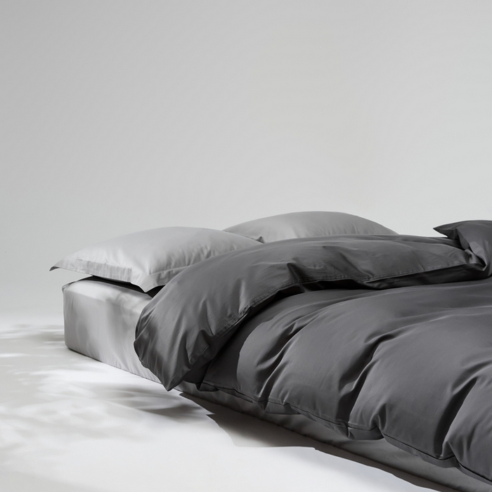 91家纺网 家纺一手货源 找家纺 红淳家纺 2025新款50s长绒棉纯色四件套及单品-单被套 暗夜灰