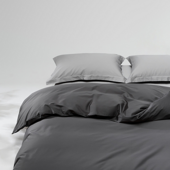 91家纺网 家纺一手货源 找家纺 红淳家纺 2025新款50s长绒棉纯色四件套及单品-单被套 暗夜灰