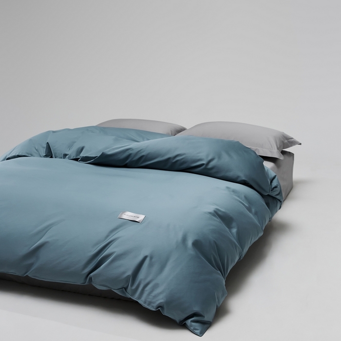 91家纺网 家纺一手货源 找家纺 红淳家纺 2025新款50s长绒棉纯色四件套及单品-单被套 海茵蓝