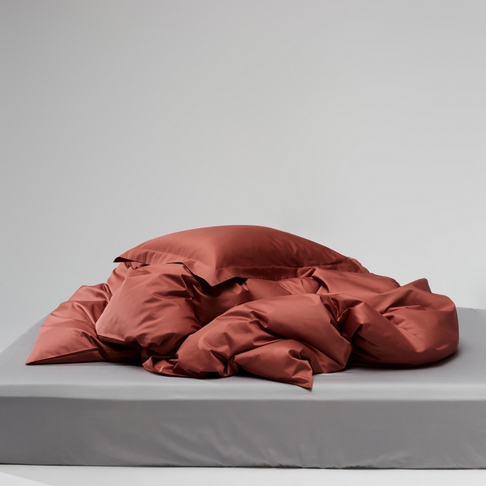 91家纺网 家纺一手货源 找家纺 红淳家纺 2025新款50s长绒棉纯色四件套及单品-单被套 秋香红