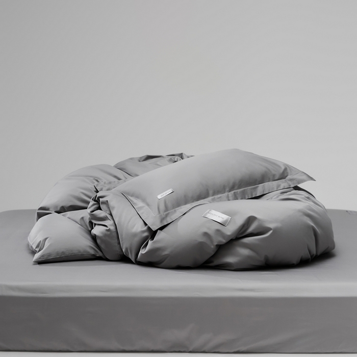 91家纺网 家纺一手货源 找家纺 红淳家纺 2025新款50s长绒棉纯色四件套及单品-单被套 雅士灰