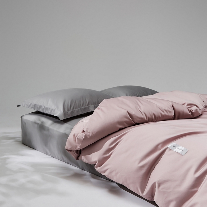 91家纺网 家纺一手货源 找家纺 红淳家纺 2025新款50s长绒棉纯色四件套及单品-单被套 烟灰紫