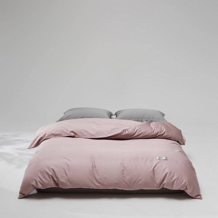 红淳家纺 2025新款50s长绒棉纯色四件套及单品-单被套 烟灰紫