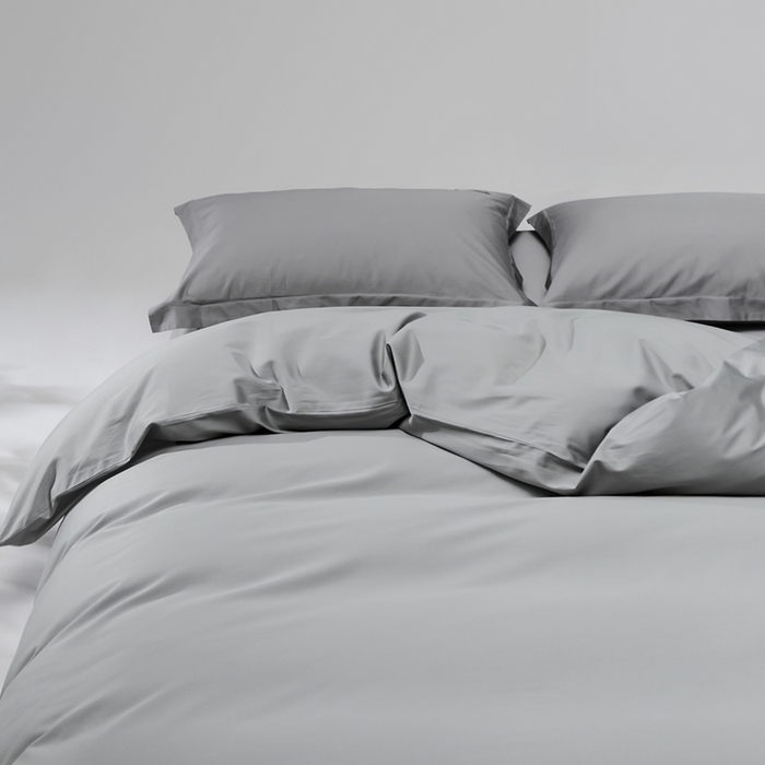 91家纺网 家纺一手货源 找家纺 红淳家纺 2025新款50s长绒棉纯色四件套及单品-单被套 朦胧灰