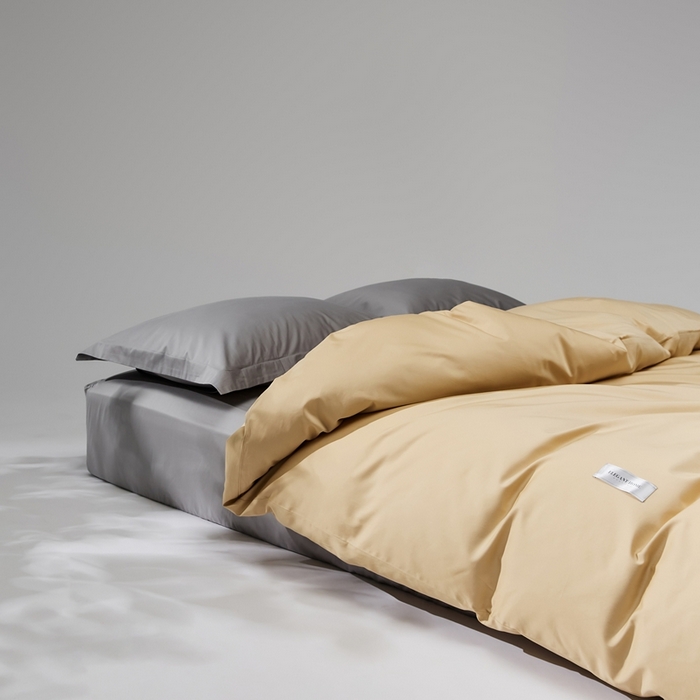 91家纺网 家纺一手货源 找家纺 红淳家纺 2025新款50s长绒棉纯色四件套及单品-单被套 香槟金