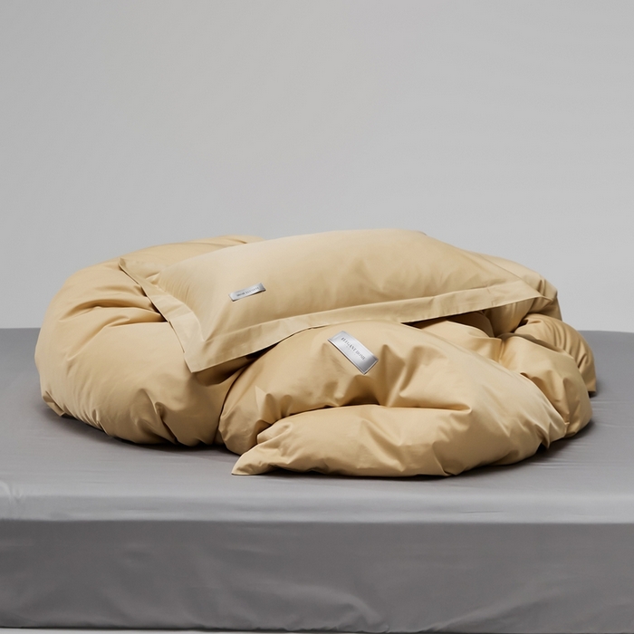 91家纺网 家纺一手货源 找家纺 红淳家纺 2025新款50s长绒棉纯色四件套及单品-单被套 香槟金