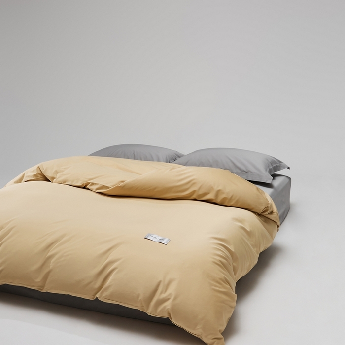 91家纺网 家纺一手货源 找家纺 红淳家纺 2025新款50s长绒棉纯色四件套及单品-单被套 香槟金