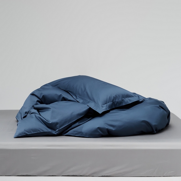 91家纺网 家纺一手货源 找家纺 红淳家纺 2025新款50s长绒棉纯色四件套及单品-单被套 钻石蓝