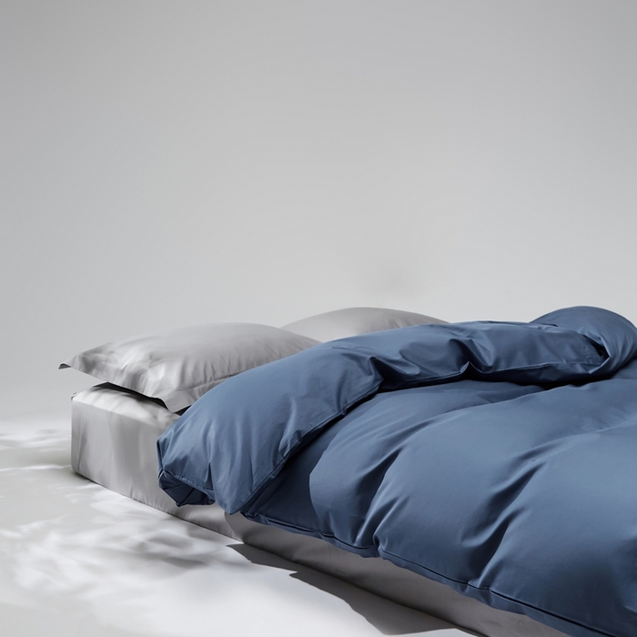 91家纺网 家纺一手货源 找家纺 红淳家纺 2025新款50s长绒棉纯色四件套及单品-单被套 钻石蓝