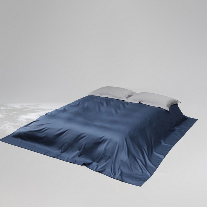 红淳家纺 2025新款50s长绒棉纯色四件套及单品-单床单 钻石蓝