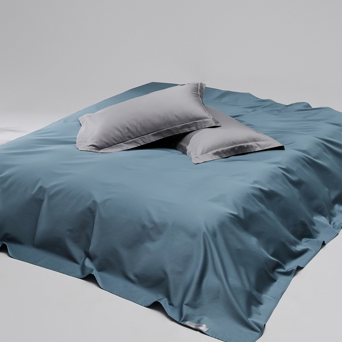 91家纺网 家纺一手货源 找家纺 红淳家纺 2025新款50s长绒棉纯色四件套及单品-单床单 海茵蓝