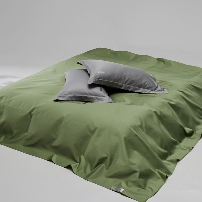 91家纺网 家纺一手货源 找家纺 红淳家纺 2025新款50s长绒棉纯色四件套及单品-单床单 莺茶绿