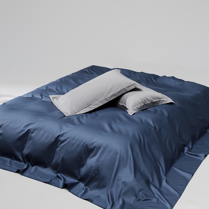 91家纺网 家纺一手货源 找家纺 红淳家纺 2025新款50s长绒棉纯色四件套及单品-单床单 钻石蓝