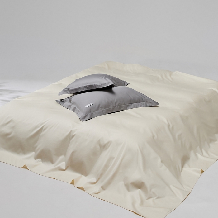 91家纺网 家纺一手货源 找家纺 红淳家纺 2025新款50s长绒棉纯色四件套及单品-单床单 奶昔白