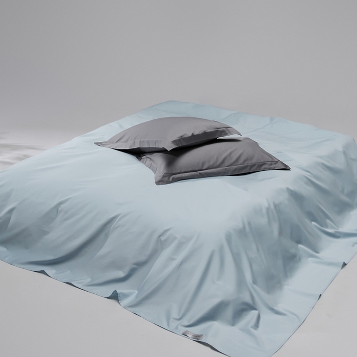 91家纺网 家纺一手货源 找家纺 红淳家纺 2025新款50s长绒棉纯色四件套及单品-单床单 湖泊蓝