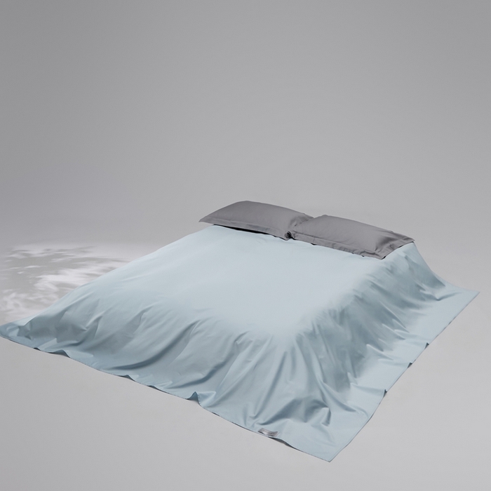 91家纺网 家纺一手货源 找家纺 红淳家纺 2025新款50s长绒棉纯色四件套及单品-单床单 湖泊蓝