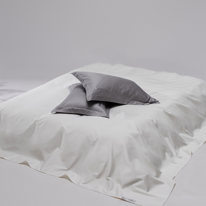 91家纺网 家纺一手货源 找家纺 红淳家纺 2025新款50s长绒棉纯色四件套及单品-单床单 雪月白