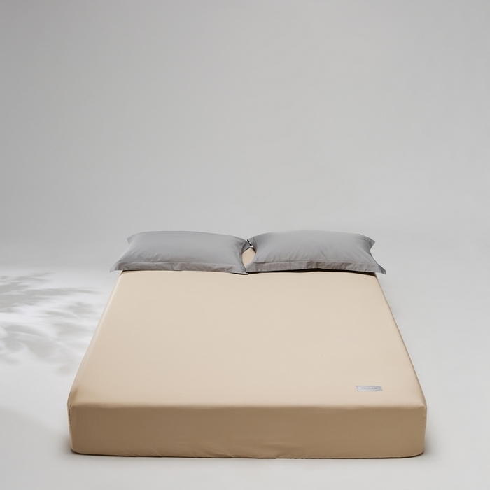 红淳家纺 2025新款50s长绒棉纯色四件套及单品-单床笠 亚麻棕