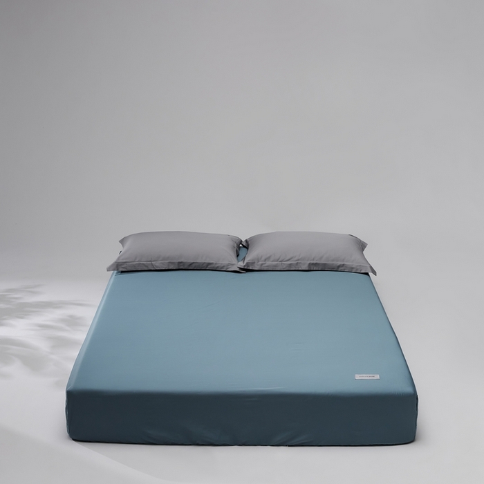 红淳家纺 2025新款50s长绒棉纯色四件套及单品-单床笠 海茵蓝