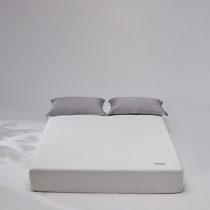 红淳家纺 2025新款50s长绒棉纯色四件套及单品-单床笠 雪月白