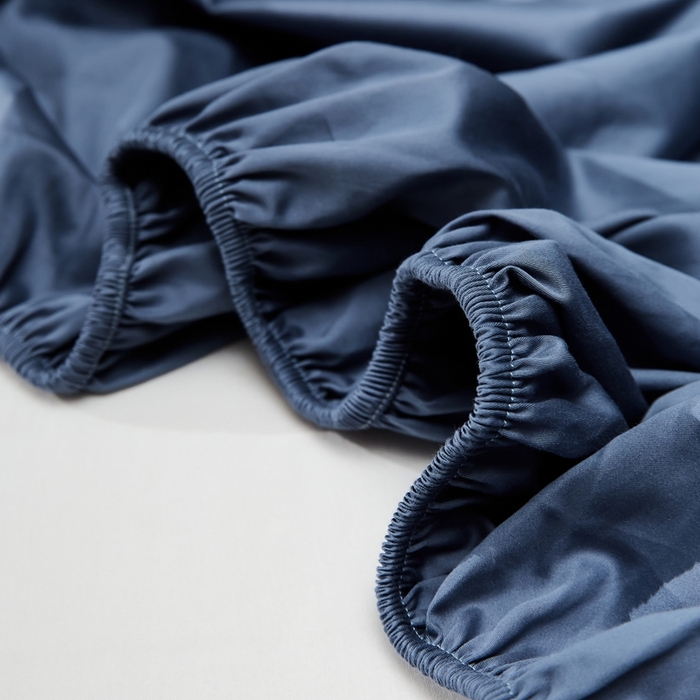 91家纺网 家纺一手货源 找家纺 红淳家纺 2025新款50s长绒棉纯色四件套及单品-单床笠 钻石蓝