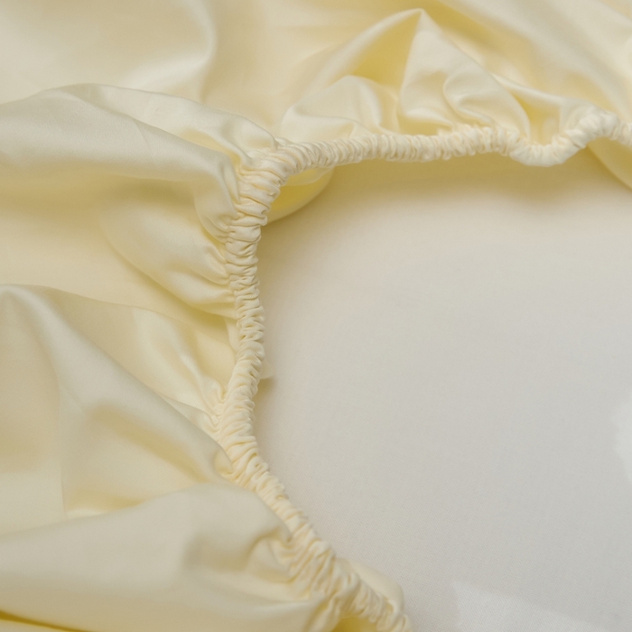 91家纺网 家纺一手货源 找家纺 红淳家纺 2025新款50s长绒棉纯色四件套及单品-单床笠 向阳黄