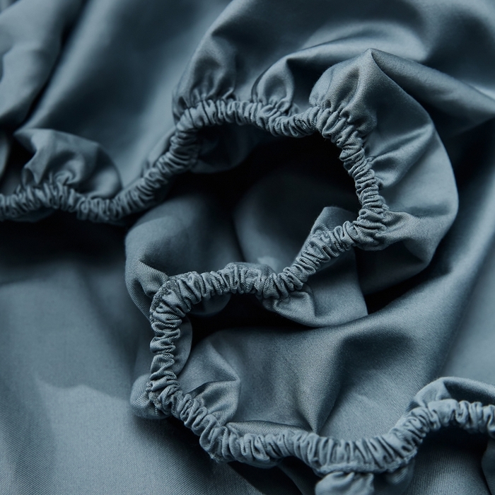 91家纺网 家纺一手货源 找家纺 红淳家纺 2025新款50s长绒棉纯色四件套及单品-单床笠 海茵蓝