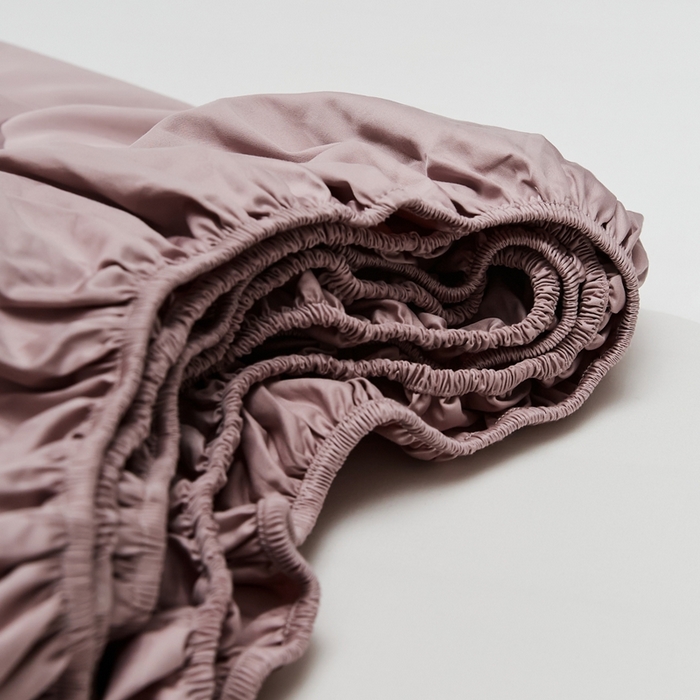 91家纺网 家纺一手货源 找家纺 红淳家纺 2025新款50s长绒棉纯色四件套及单品-单床笠 烟灰紫