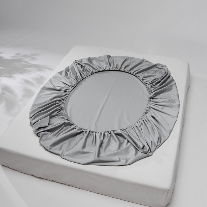 91家纺网 家纺一手货源 找家纺 红淳家纺 2025新款50s长绒棉纯色四件套及单品-单床笠 朦胧灰