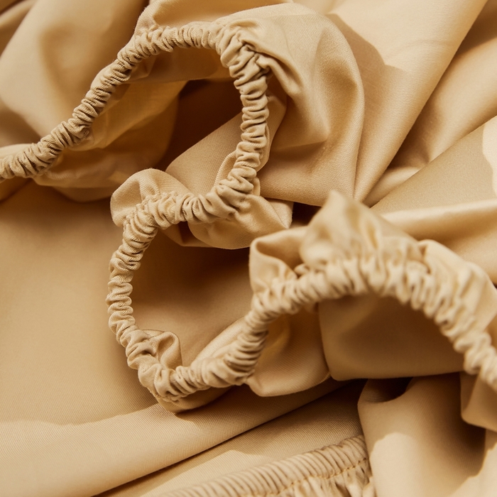 91家纺网 家纺一手货源 找家纺 红淳家纺 2025新款50s长绒棉纯色四件套及单品-单床笠 香槟金