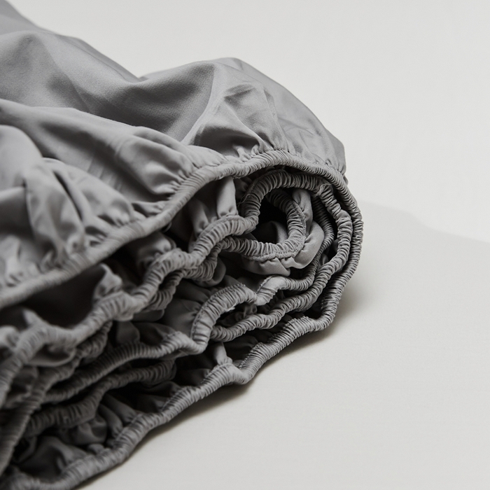 91家纺网 家纺一手货源 找家纺 红淳家纺 2025新款50s长绒棉纯色四件套及单品-单床笠 雅士灰