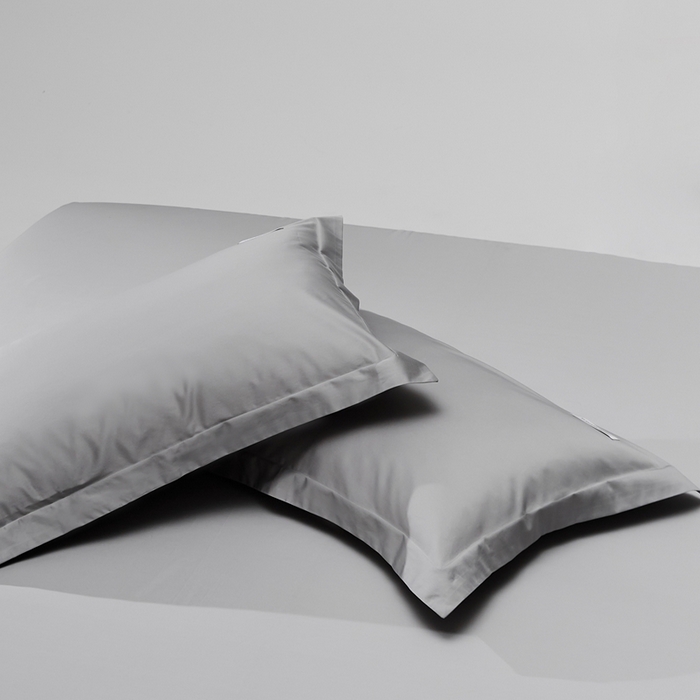 91家纺网 家纺一手货源 找家纺 红淳家纺 2025新款50s长绒棉纯色四件套及单品-单枕套 雅士灰