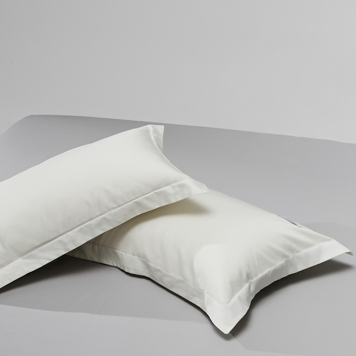 91家纺网 家纺一手货源 找家纺 红淳家纺 2025新款50s长绒棉纯色四件套及单品-单枕套 雪月白