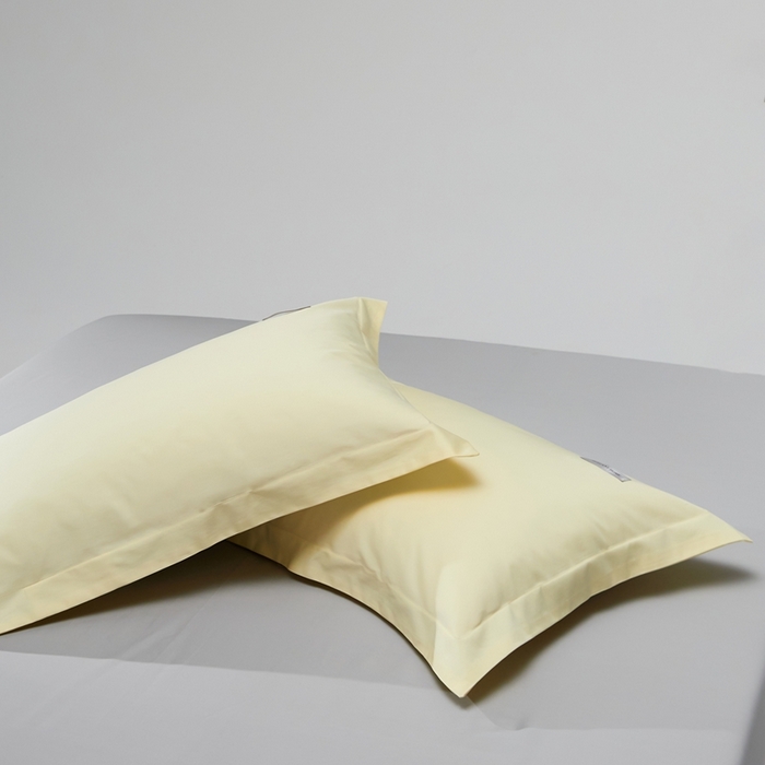 91家纺网 家纺一手货源 找家纺 红淳家纺 2025新款50s长绒棉纯色四件套及单品-单枕套 向阳黄