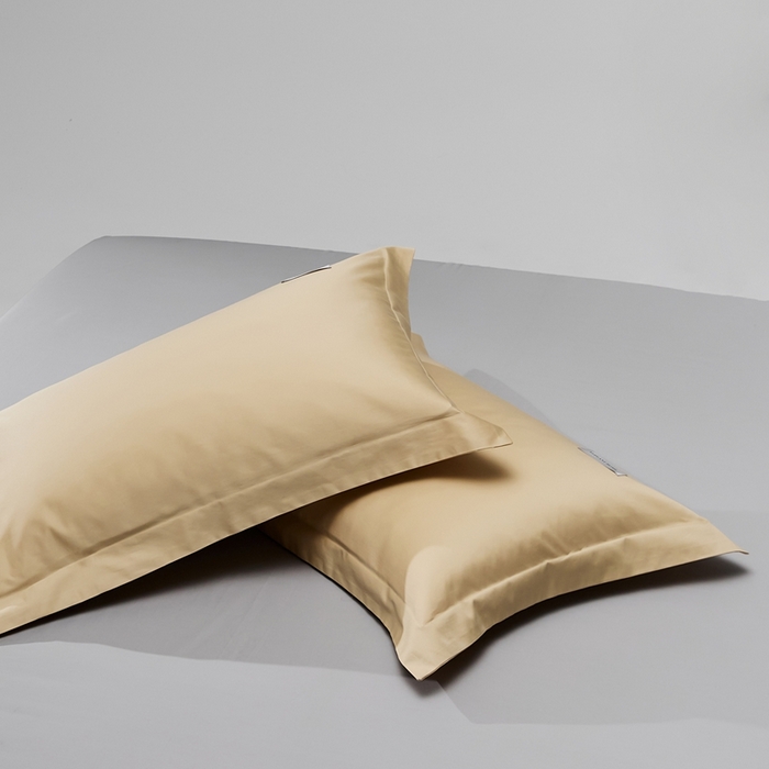 91家纺网 家纺一手货源 找家纺 红淳家纺 2025新款50s长绒棉纯色四件套及单品-单枕套 香槟金