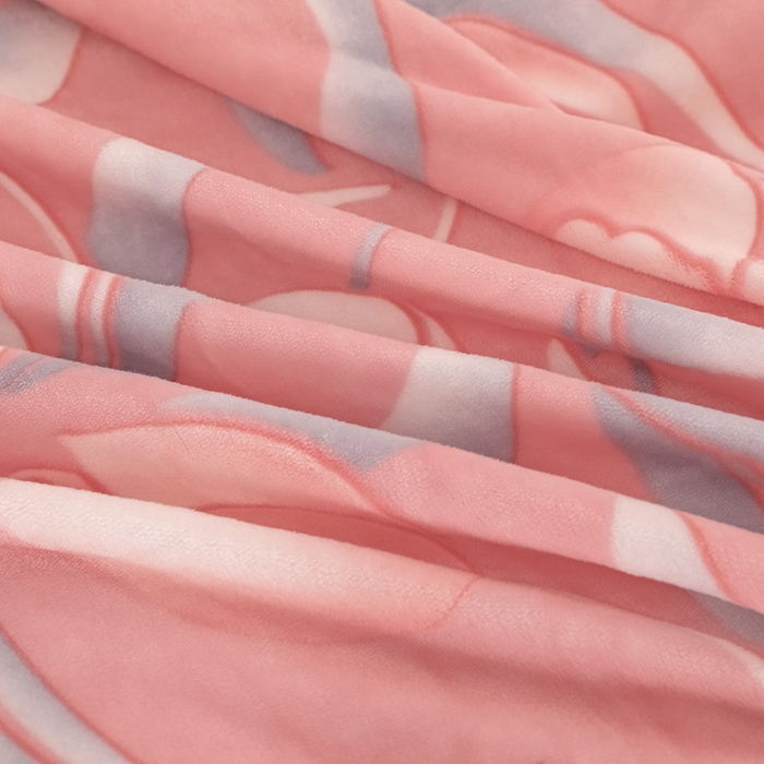 91家纺网 家纺一手货源 找家纺 首选家纺 2025新款加厚保暖牛奶绒金貂绒法莱绒床裙款四件套 郁金香