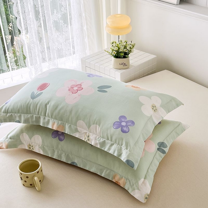 91家纺网 家纺一手货源 找家纺 （总）红淳家纺 2025新款亲肤舒适全棉印花简约单枕套