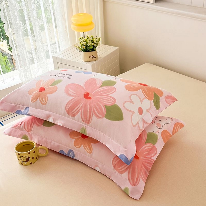 91家纺网 家纺一手货源 找家纺 （总）红淳家纺 2025新款亲肤舒适全棉印花简约单枕套