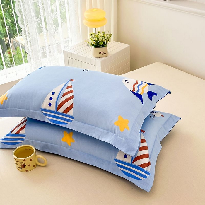 91家纺网 家纺一手货源 找家纺 （总）红淳家纺 2025新款亲肤舒适全棉印花简约单枕套