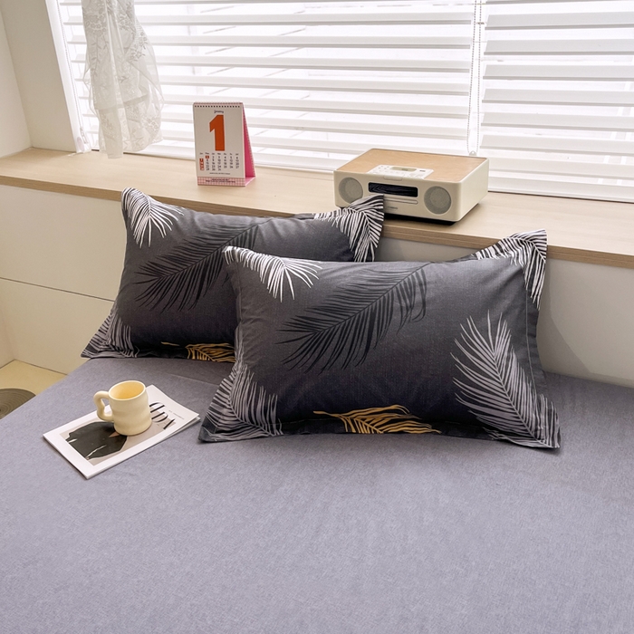 红淳家纺 2025新款亲肤舒适全棉印花简约单枕套 热带风情