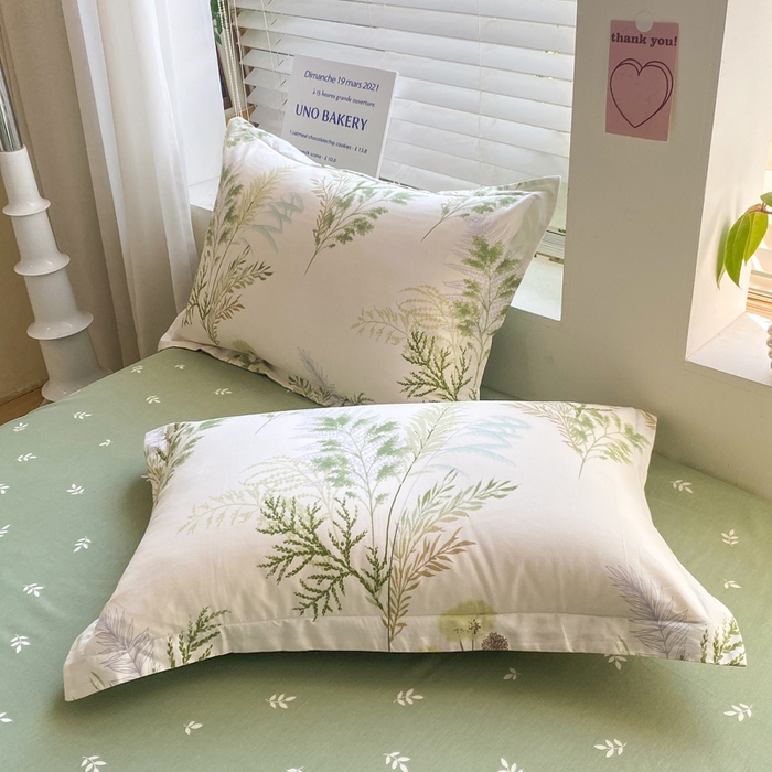 红淳家纺 2025新款亲肤舒适全棉印花简约单枕套 暖阳