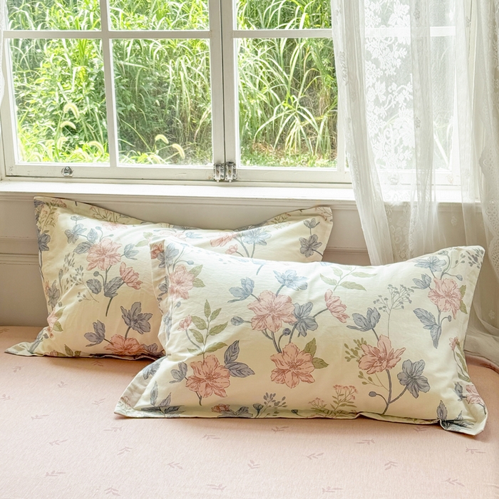 红淳家纺 2025新款亲肤舒适全棉印花简约单枕套 洛川花海