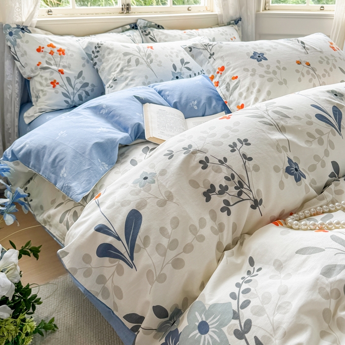 91家纺网 家纺一手货源 找家纺 红淳家纺 2025新款亲肤舒适全棉印花简约单枕套 春不晚