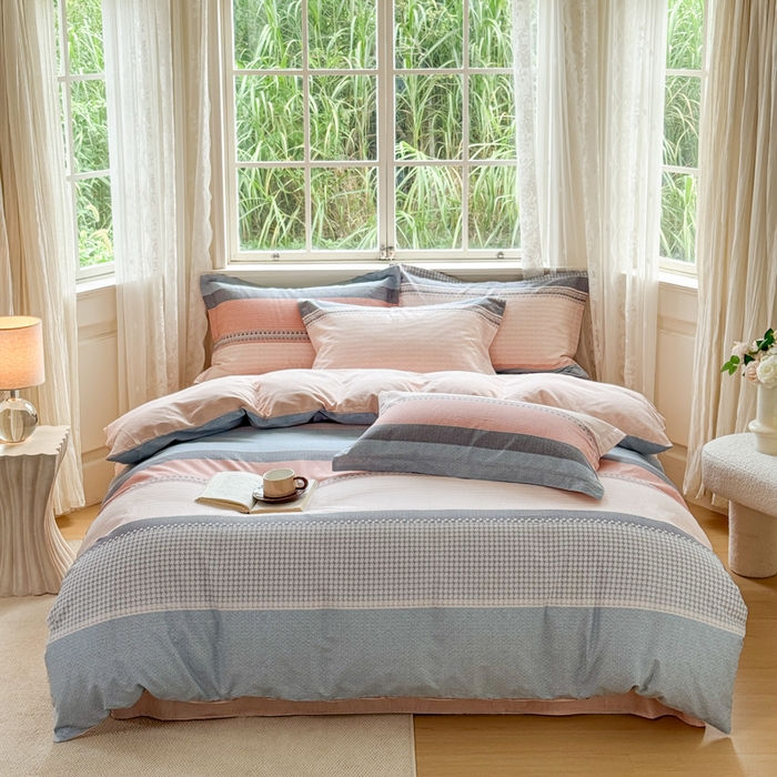 91家纺网 家纺一手货源 找家纺 红淳家纺 2025新款亲肤舒适全棉印花简约单枕套 一帆风顺