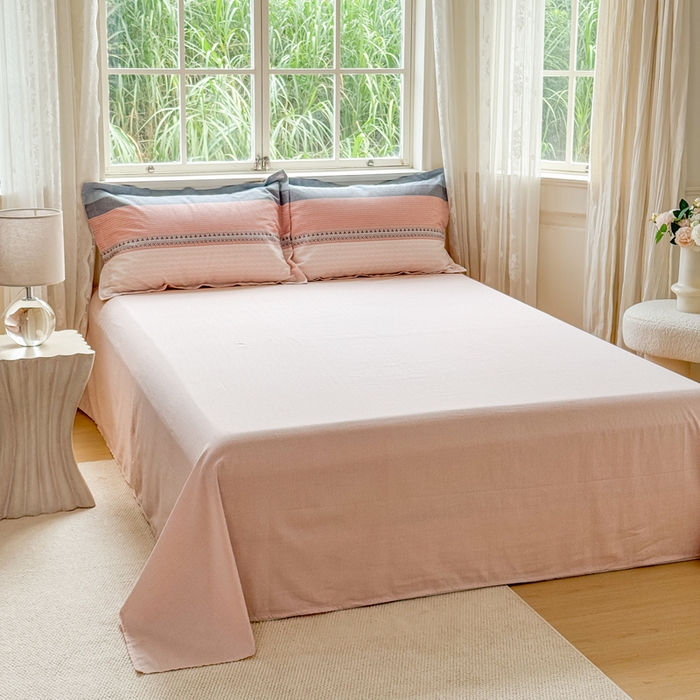 91家纺网 家纺一手货源 找家纺 红淳家纺 2025新款亲肤舒适全棉印花简约单枕套 一帆风顺