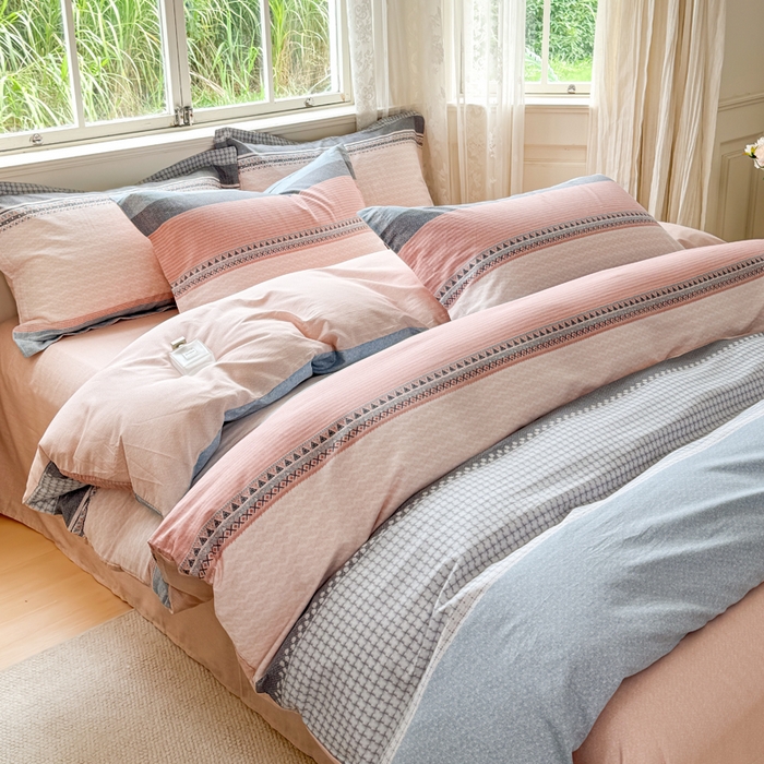 91家纺网 家纺一手货源 找家纺 红淳家纺 2025新款亲肤舒适全棉印花简约单枕套 一帆风顺