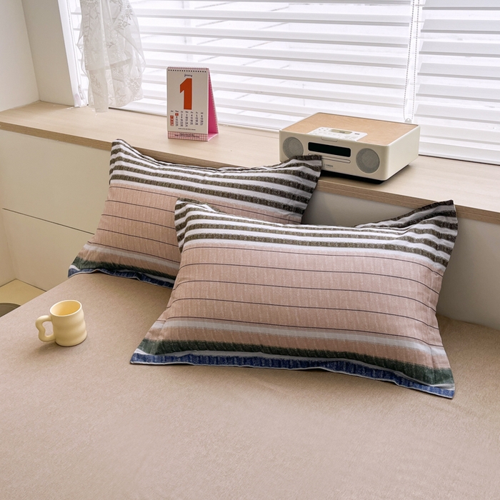 91家纺网 家纺一手货源 找家纺 （总）红淳家纺 2025新款亲肤舒适全棉印花简约单枕套