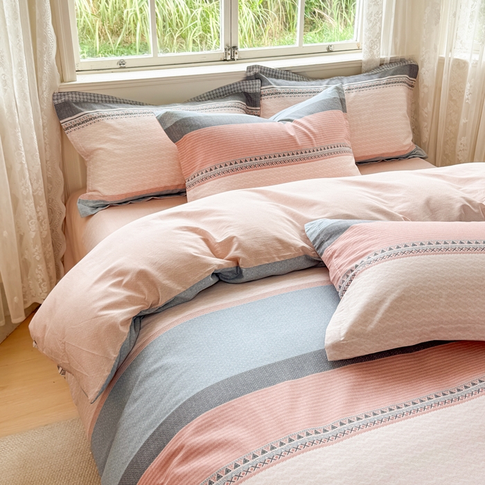 91家纺网 家纺一手货源 找家纺 红淳家纺 2025新款亲肤舒适全棉印花简约单枕套 一帆风顺