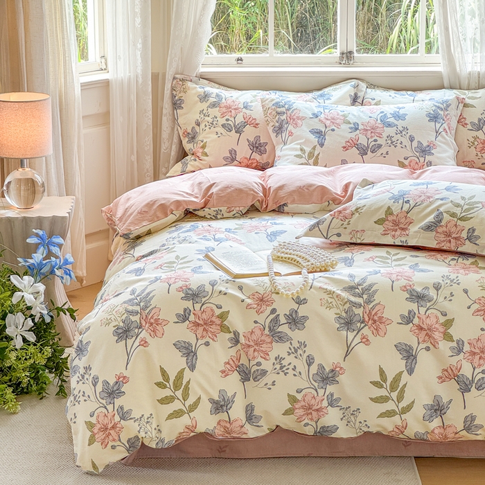 91家纺网 家纺一手货源 找家纺 红淳家纺 2025新款亲肤舒适全棉印花简约单枕套 洛川花海